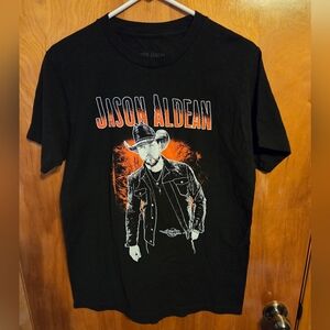 Jason Aldean 2022 Rock N' Roll Cowboy Tour T-Shirt Black Size M
